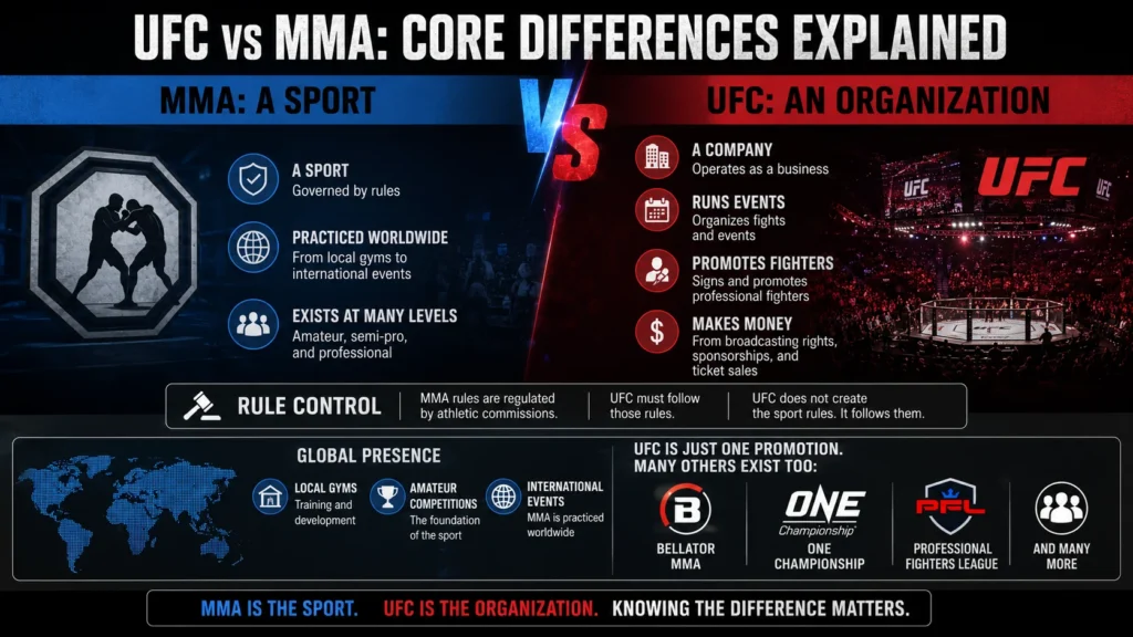 UFC vs MMA: Core Differences Explained