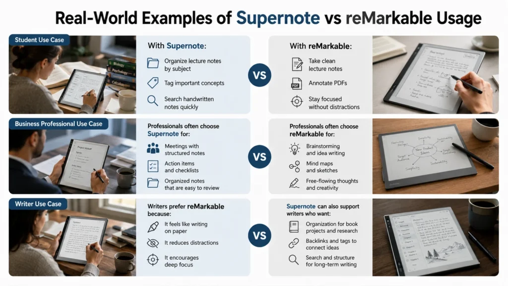 Real-World Examples of Supernote vs reMarkable Usage