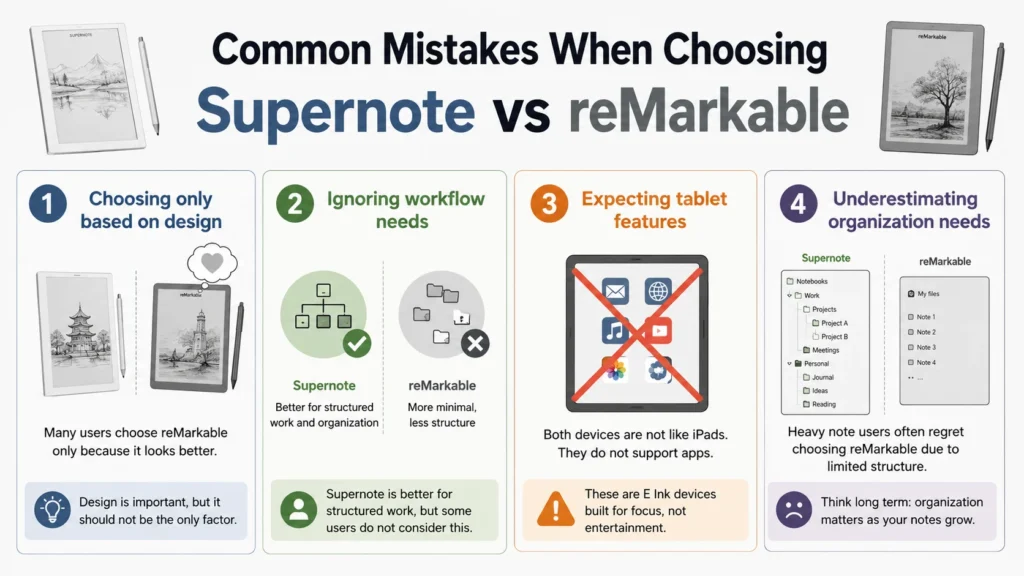 Common Mistakes When Choosing Supernote vs reMarkable