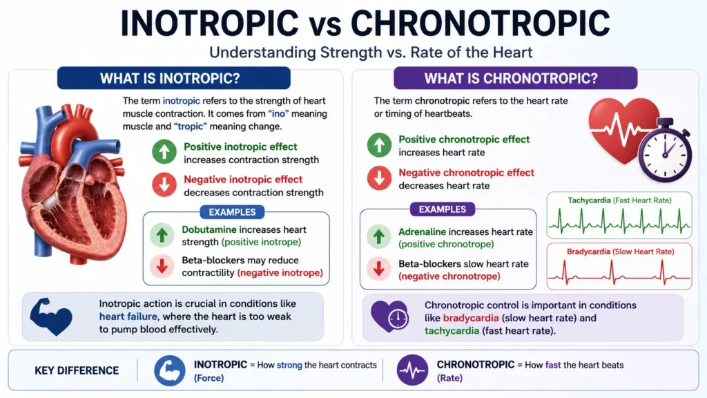 Definition and Explanation of Inotropic vs Chronotropic