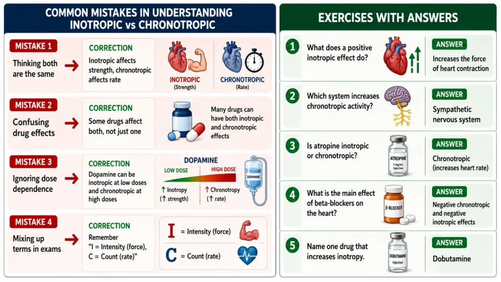 Common Mistakes in Understanding Inotropic vs Chronotropic