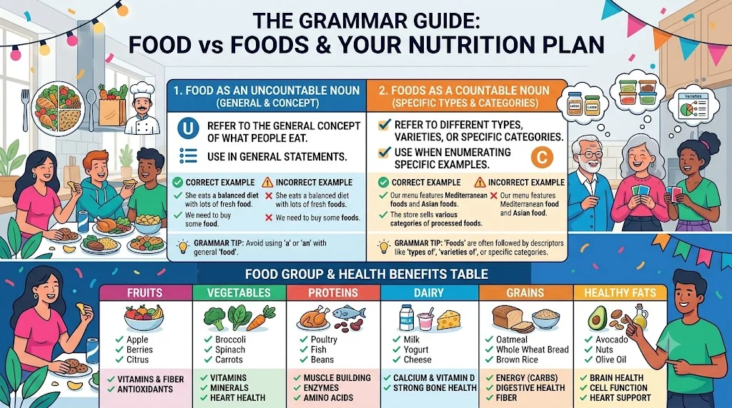 Grammar Rules for Food and Foods