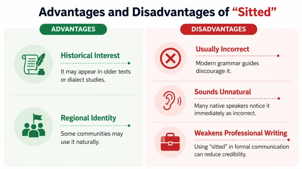 Advantages and Disadvantages of “Sitted”