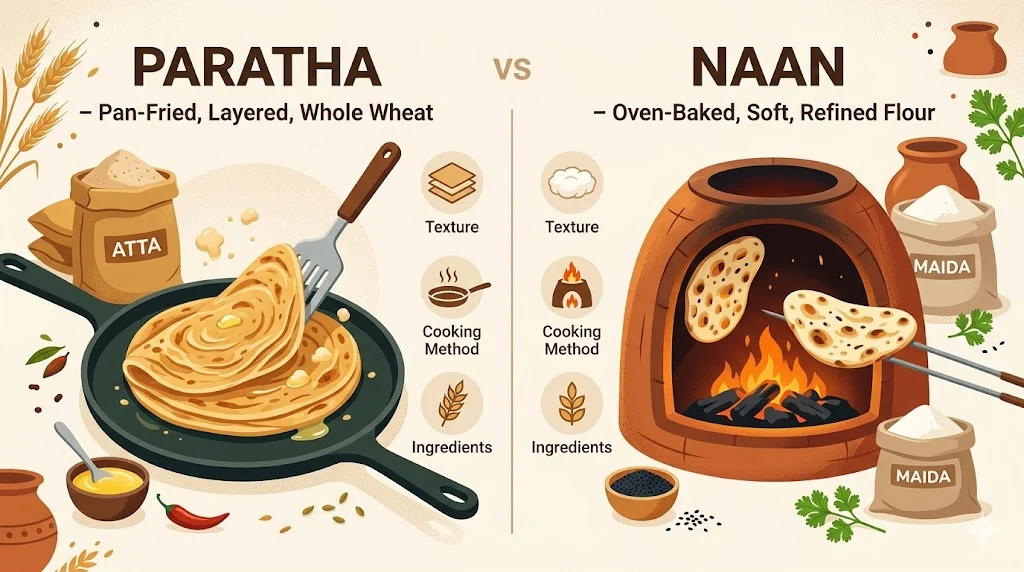 paratha vs naan