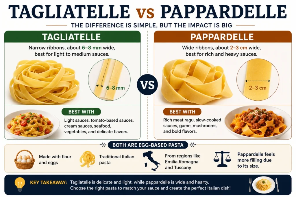 Tagliatelle vs pappardelle