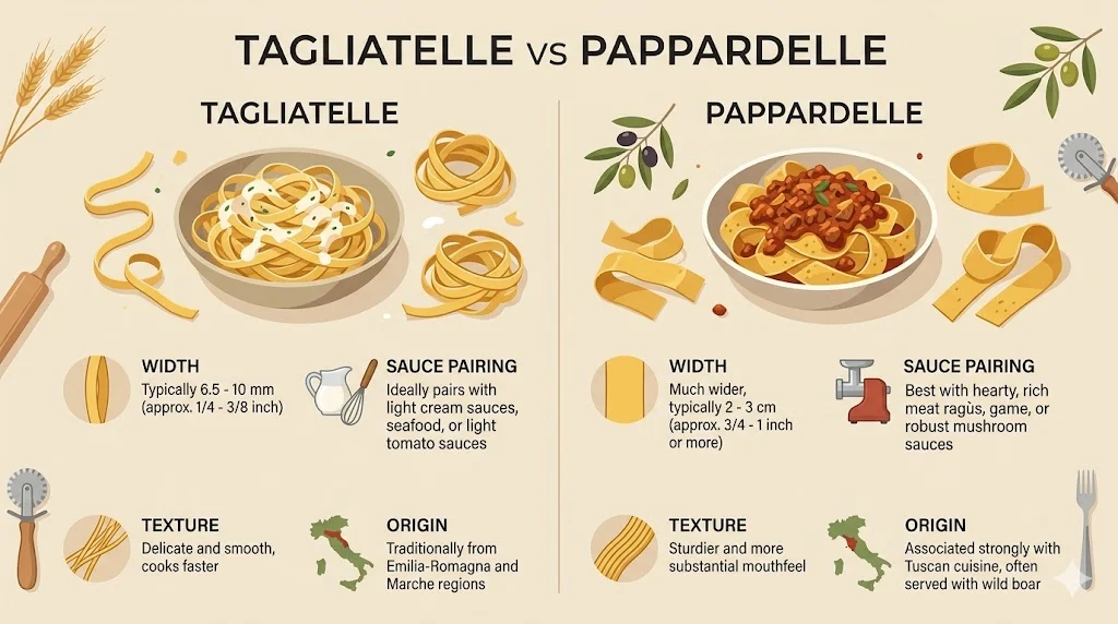 tagliatelle vs pappardelle