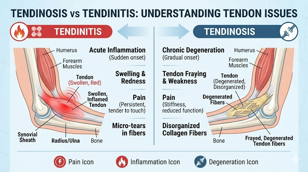 tendinosis vs tendinitis
