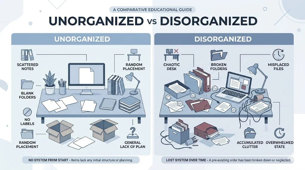 unorganized vs disorganized