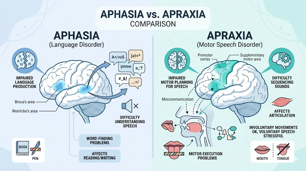 aphasia vs apraxia