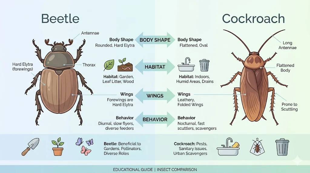 beetle vs cockroach
