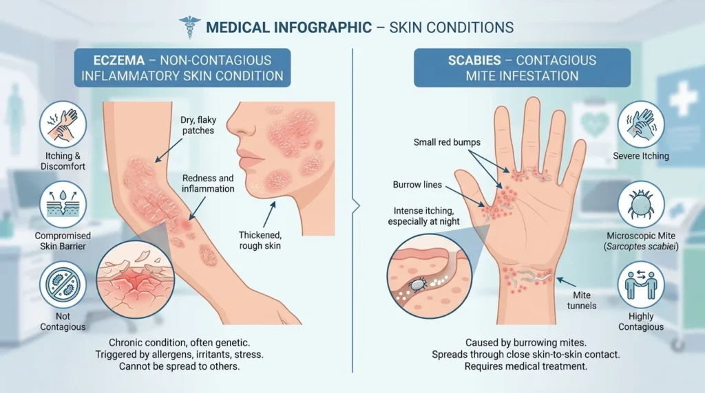 eczema vs scabies