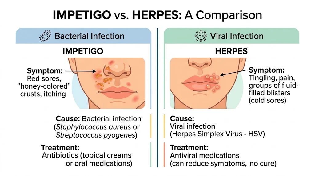 impetigo vs herpes