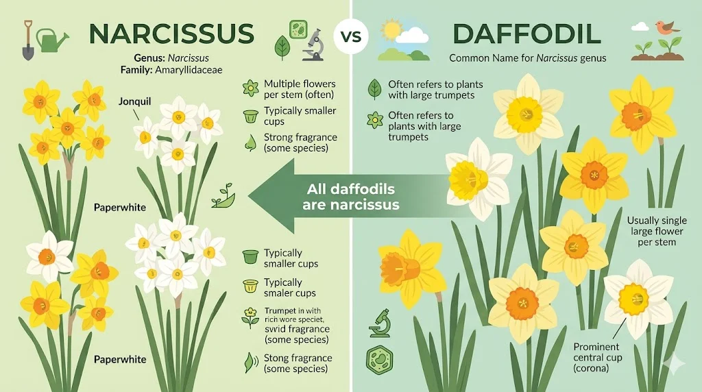 narcissus vs daffodil