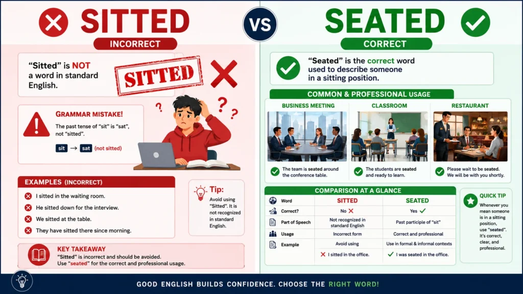 sitted or seated