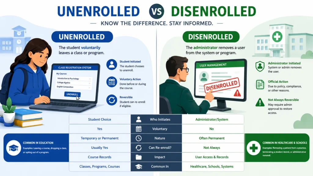 unenrolled or disenrolled