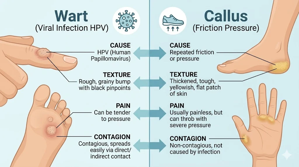 wart vs callus