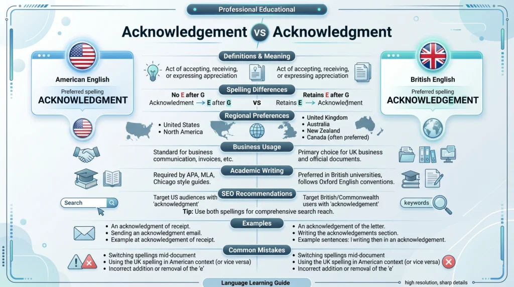 acknowledgement or acknowledgment