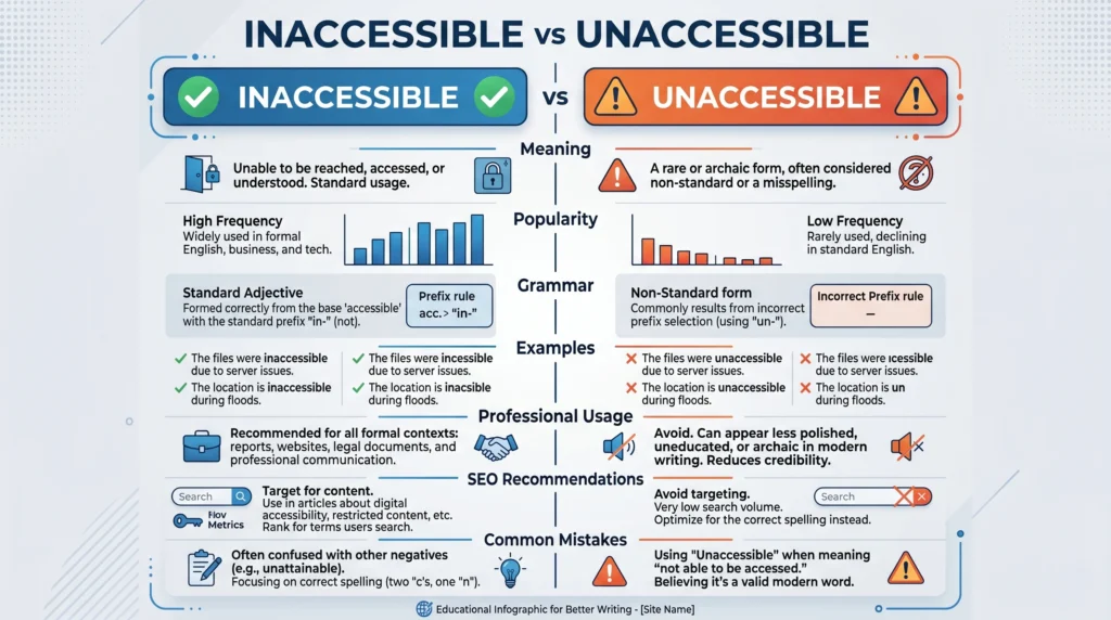 inaccessible or unaccessible