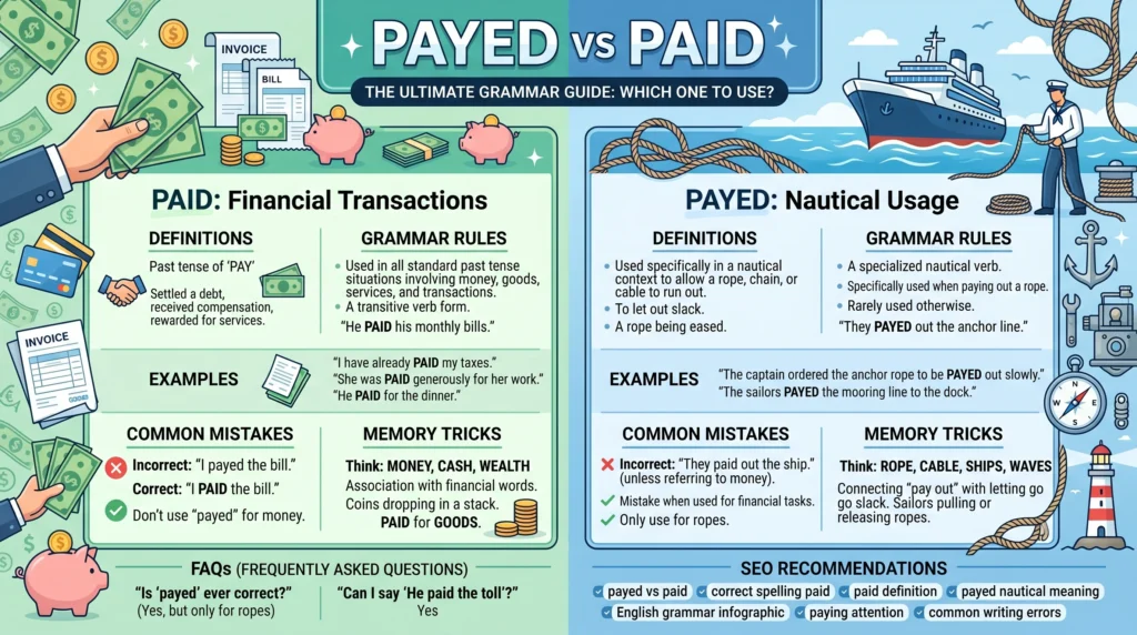 payed or paid