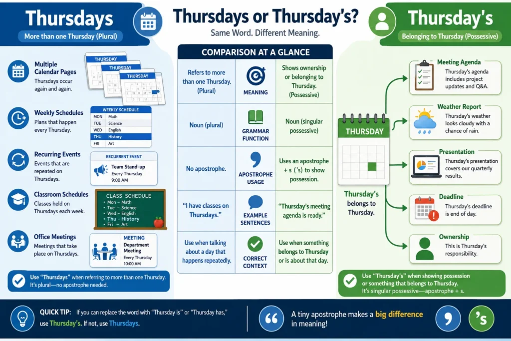 thursdays or thursday's
