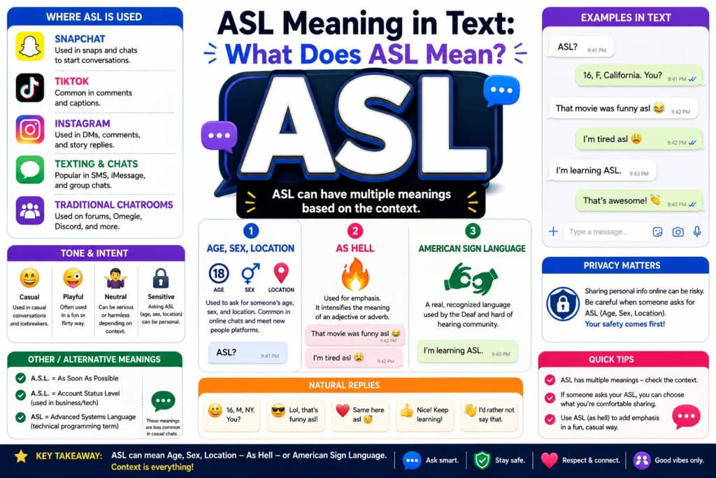 asl meaning in text