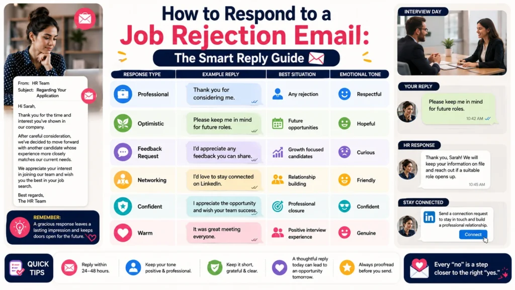 how to respond to a job rejection email