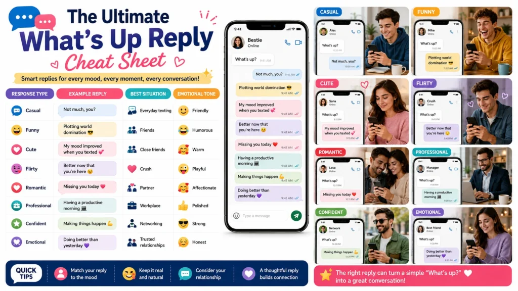 How to Respond to What’s Up | 150+ Best Replies For 2026